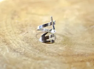 Sterling silver anchor wrap ring