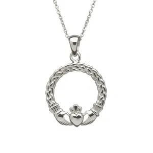 Sterling Silver Claddagh Pendant with Chain - ANU1085