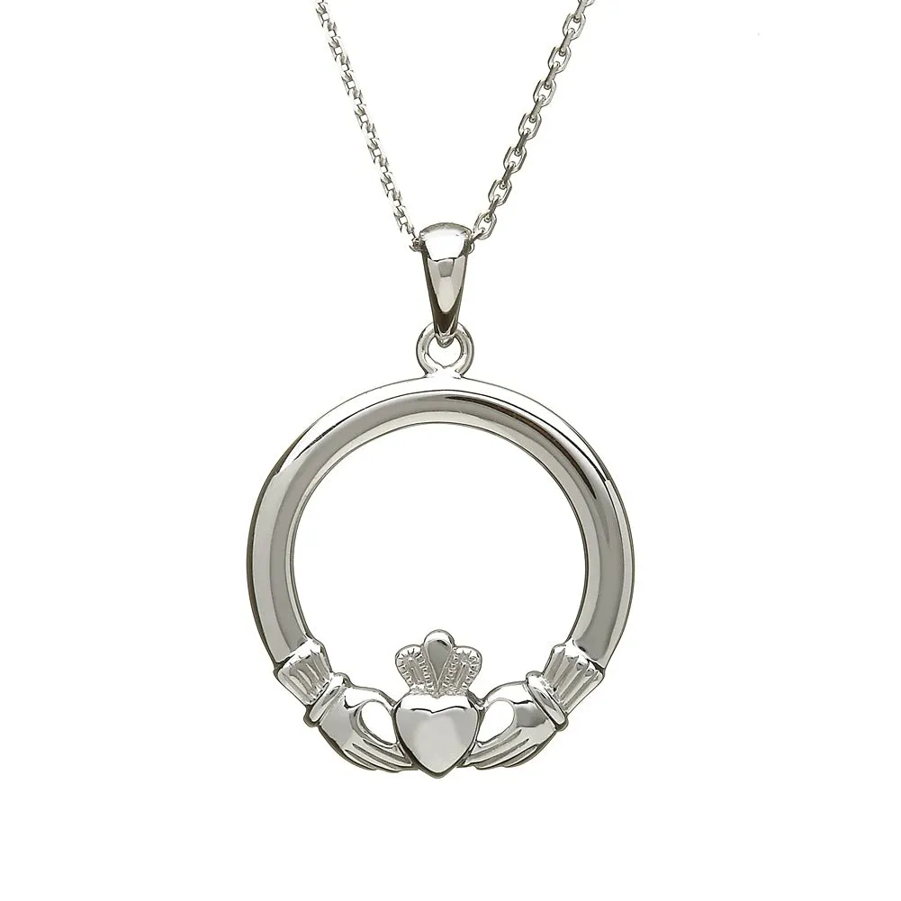 Sterling Silver Claddagh Pendant with Chain - ANU1101