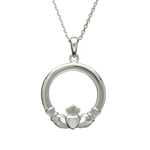 Sterling Silver Claddagh Pendant with Chain - ANU1101