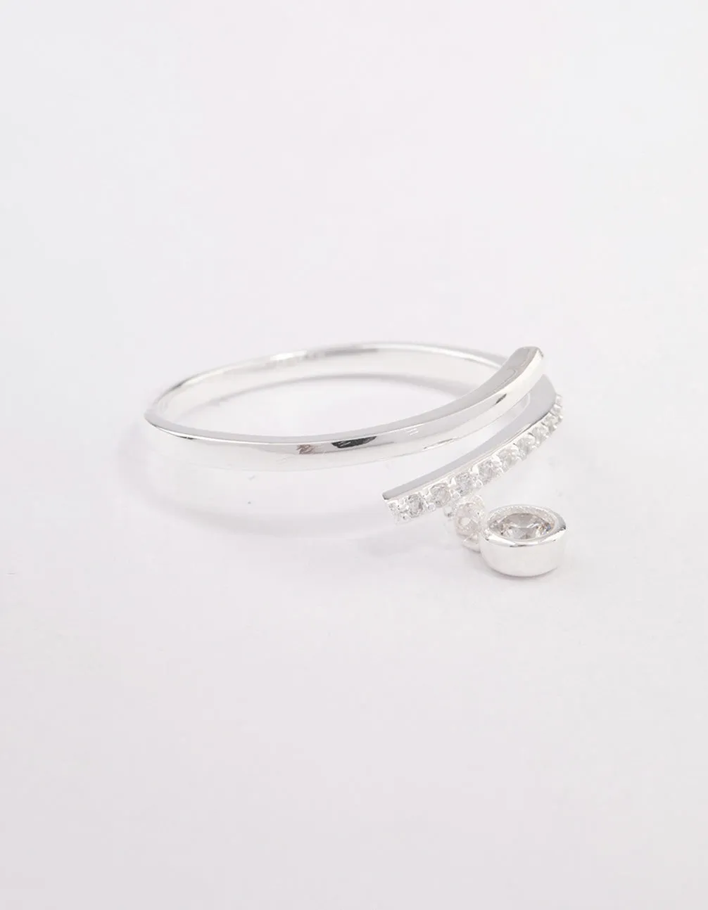 Sterling Silver Cubic Zirconia Charm Ring