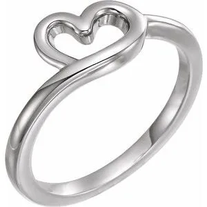 Sterling Silver Heart Youth Ring