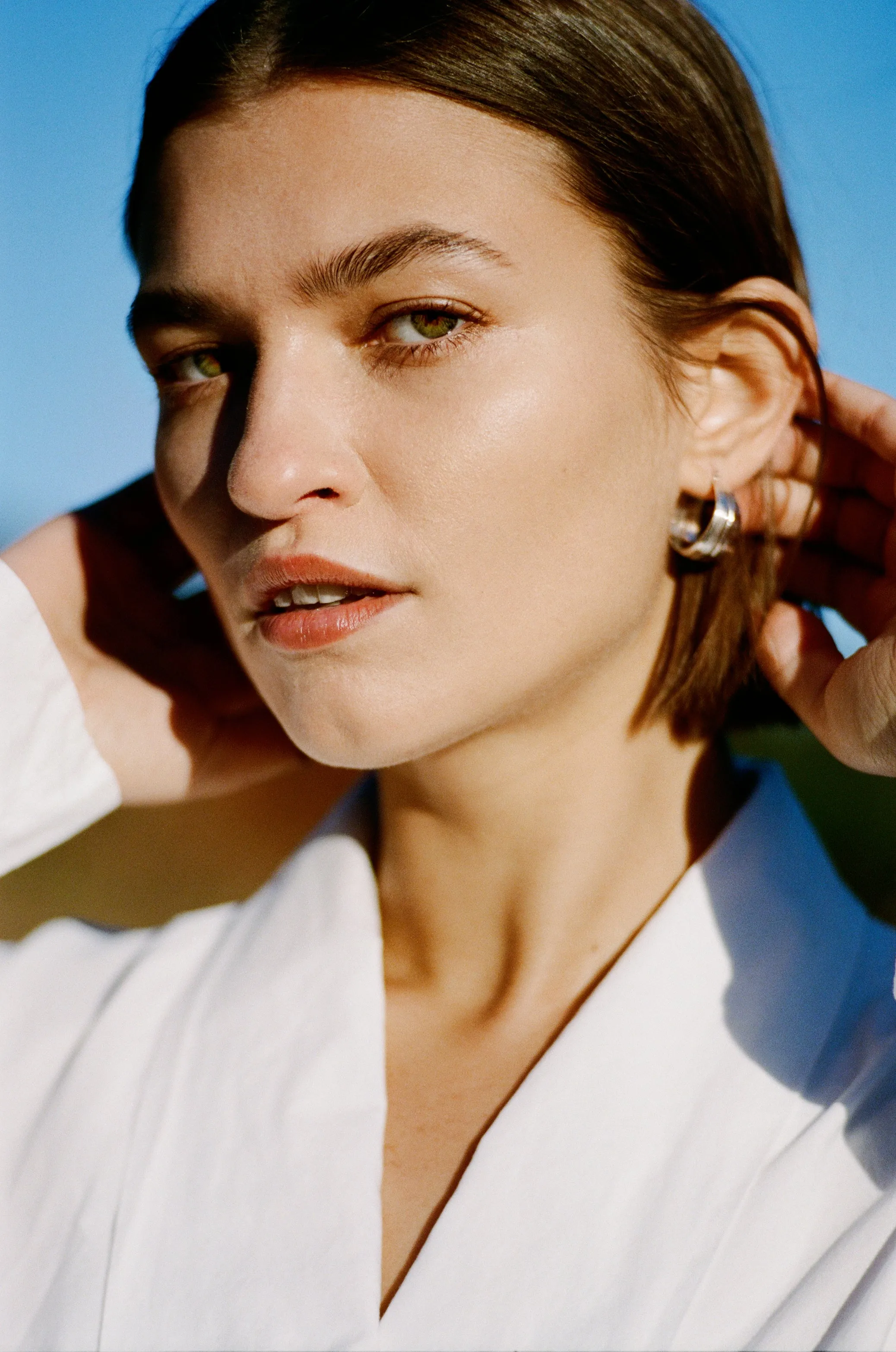 Sterling Silver Roseau Hoops