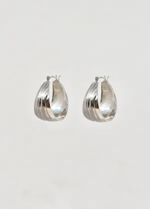 Sterling Silver Roseau Hoops