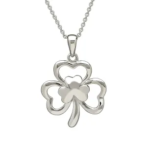Sterling Silver Shamrock Pendant with Chain - ANU1094