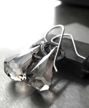 STRIKE - Small Sheer Grey Crystals Earrings