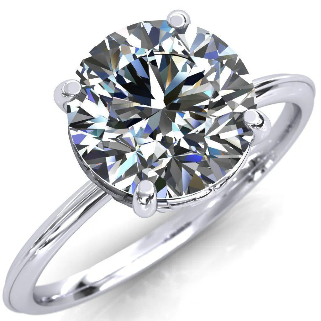 Sunbeam Caligraphy Round Center Stone Engagement Ring