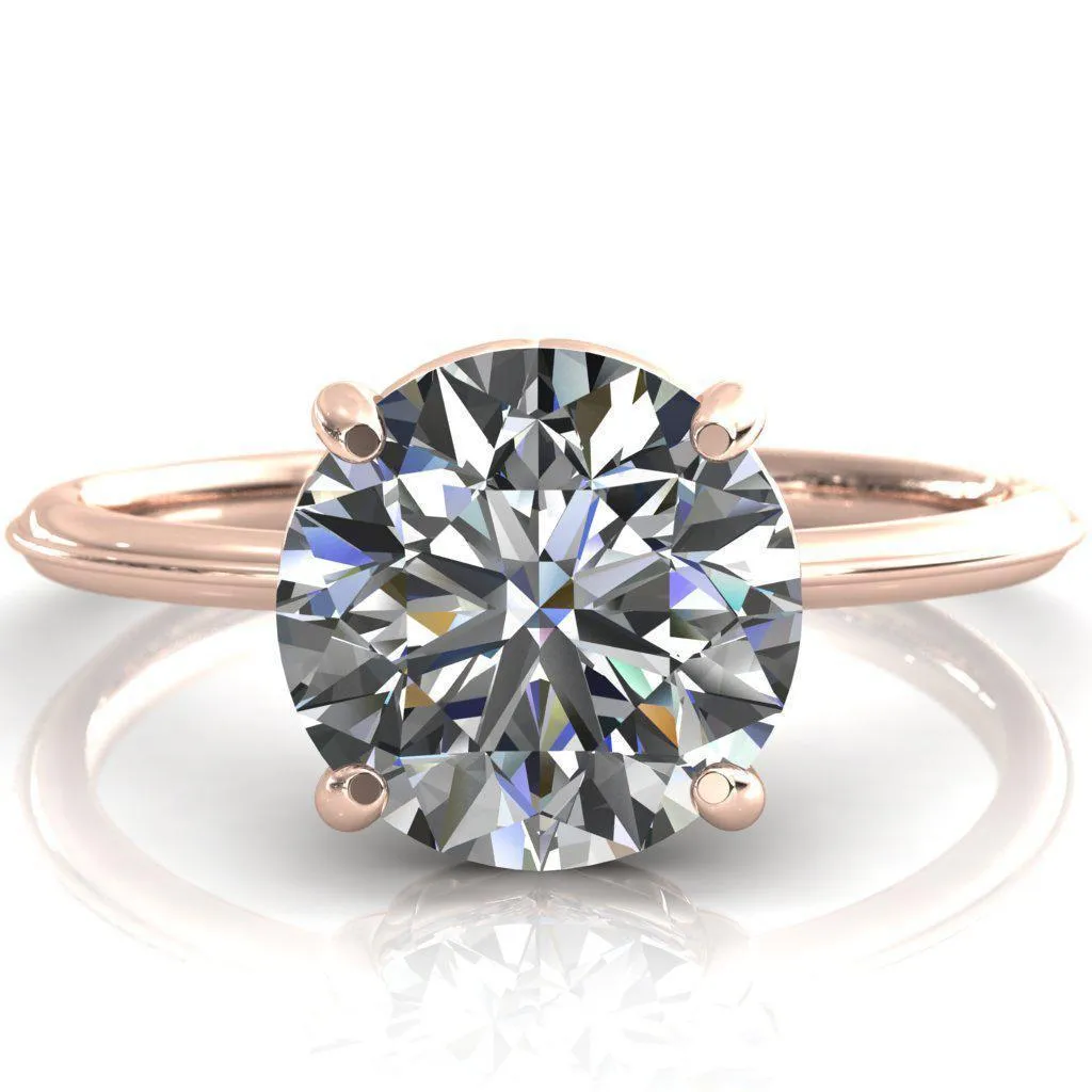 Sunbeam Caligraphy Round Center Stone Engagement Ring