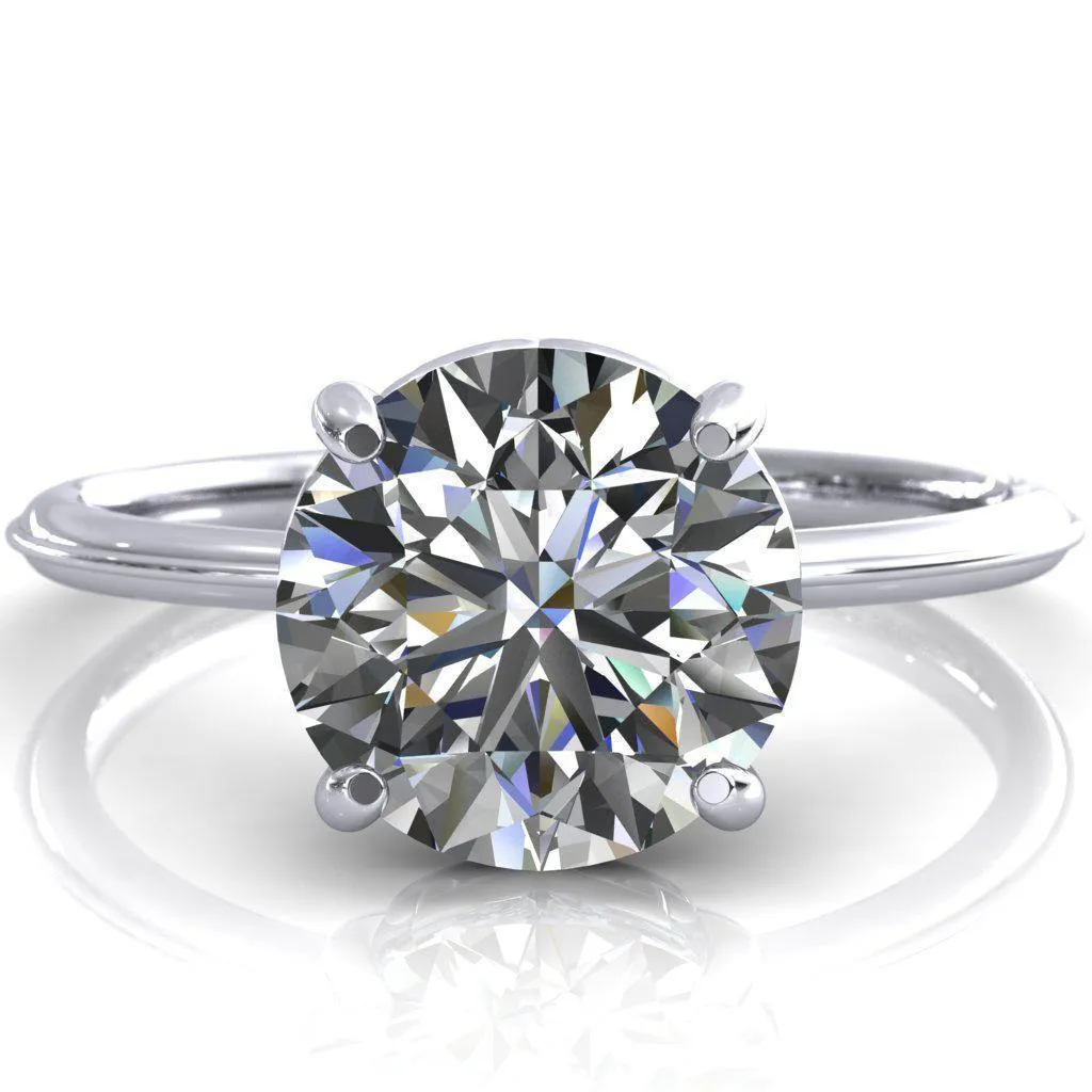 Sunbeam Caligraphy Round Center Stone Engagement Ring
