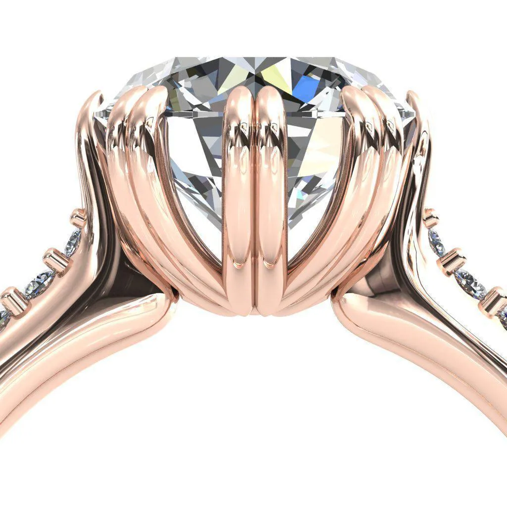 Sunrise Round Center Stone Engagement Ring