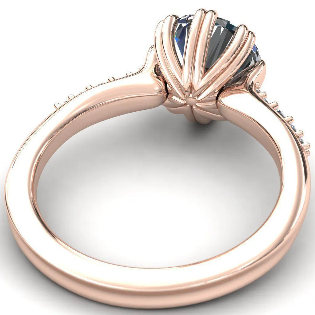 Sunrise Round Center Stone Engagement Ring