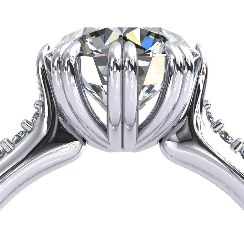 Sunrise Round Center Stone Engagement Ring