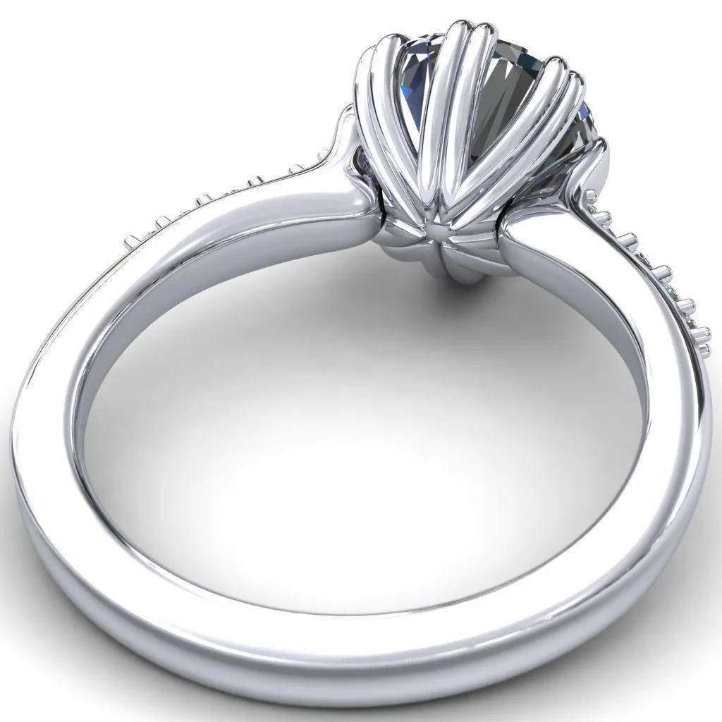 Sunrise Round Center Stone Engagement Ring