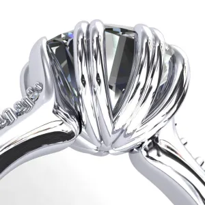 Sunrise Round Center Stone Engagement Ring