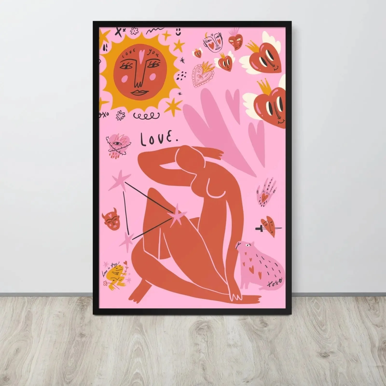 Sunset Serenade: Harsh Hearts Collection – Framed Poster No. 1