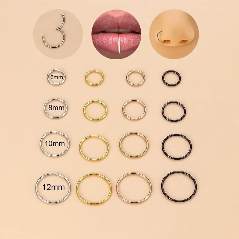 Surgical Steel 20 Gauge Nose Piercing Hoop Nose Lip Ring