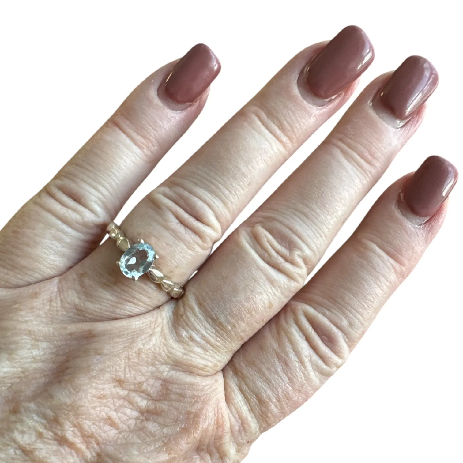 Swiss Blue Topaz Solid 925 Sterling Silver Ring