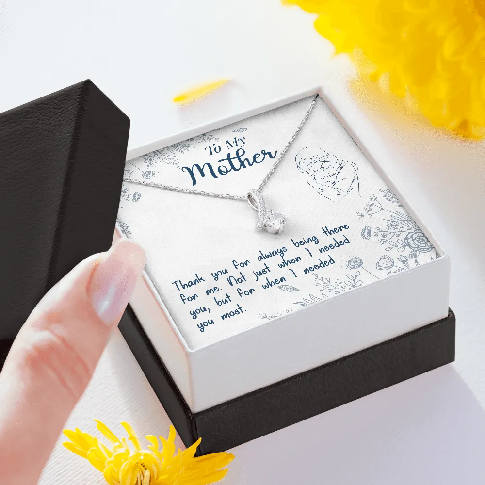 Thank you for always being there-Alluring Beauty Solitaire Necklace for Mother