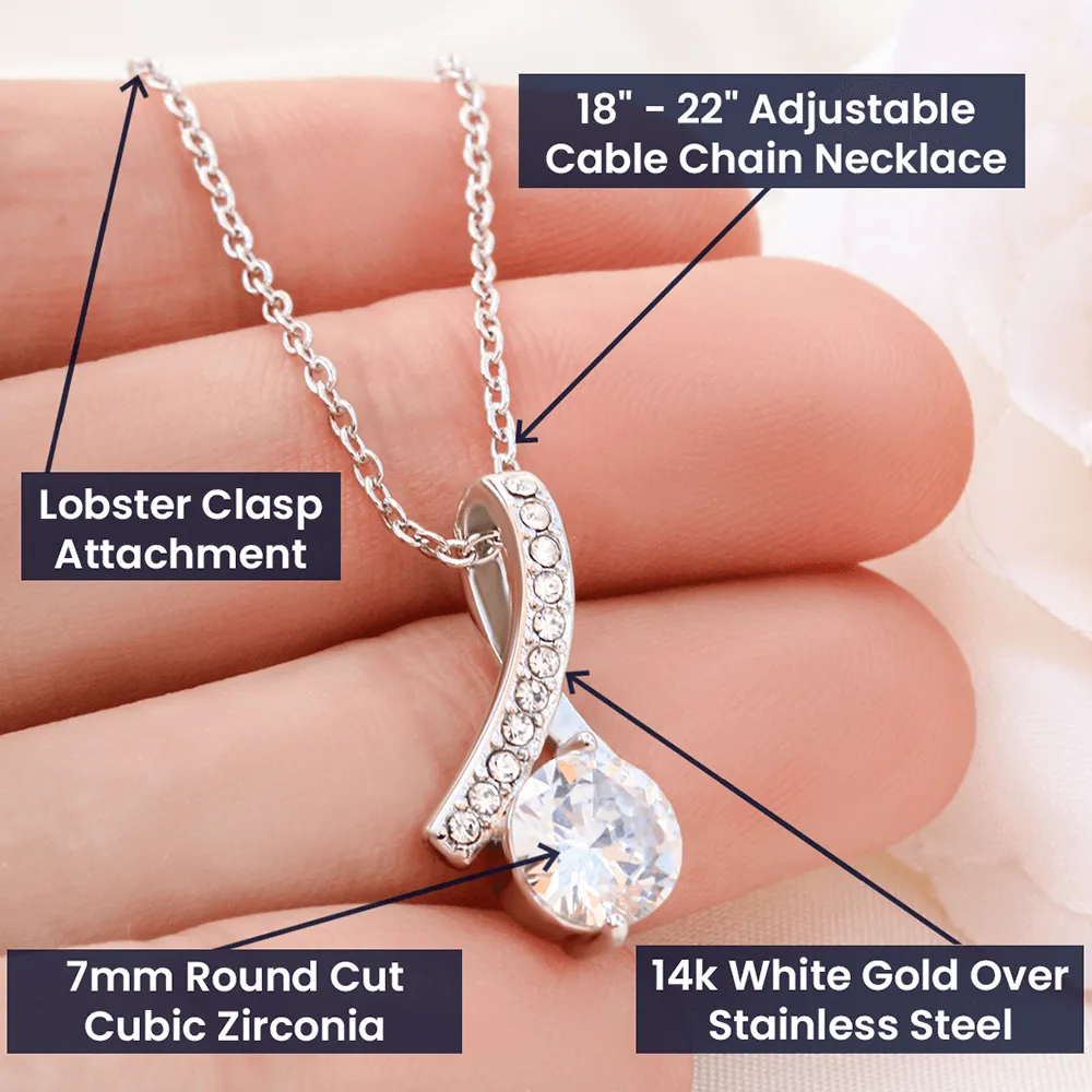 Thank you for always being there-Alluring Beauty Solitaire Necklace for Mother