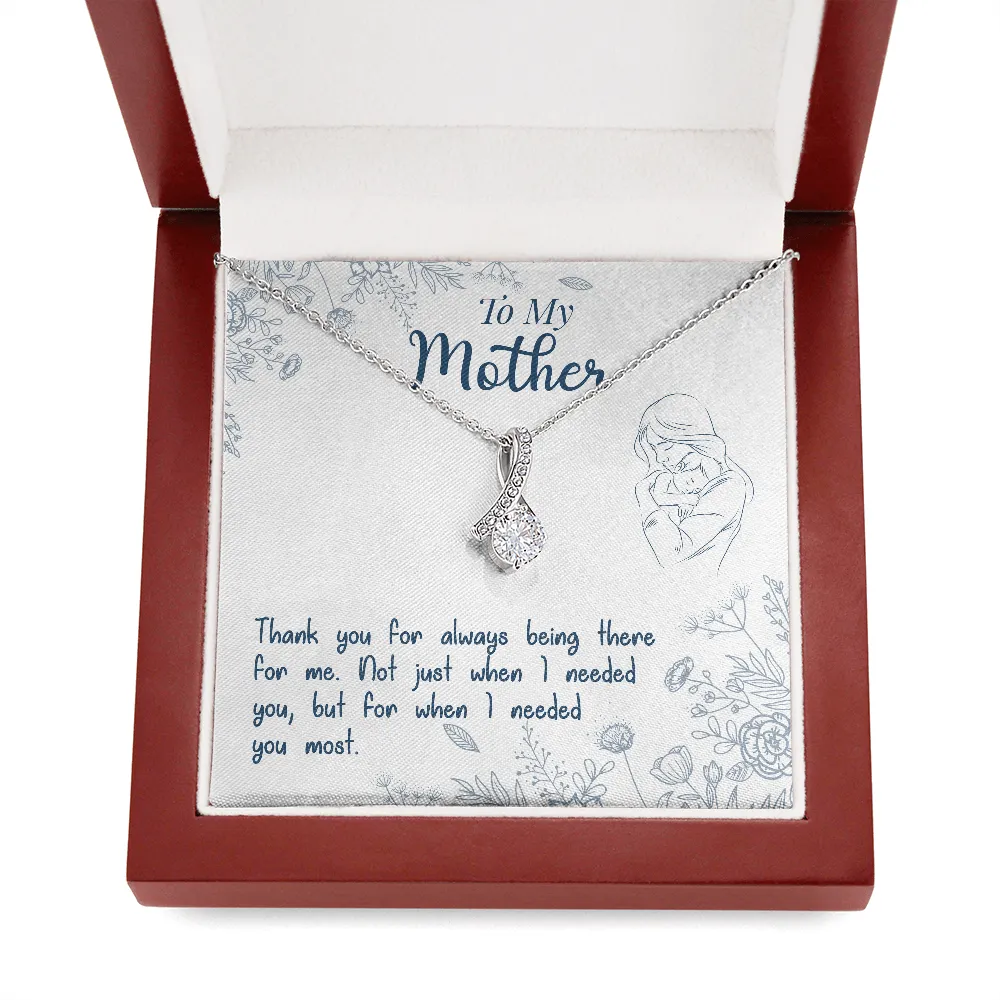 Thank you for always being there-Alluring Beauty Solitaire Necklace for Mother