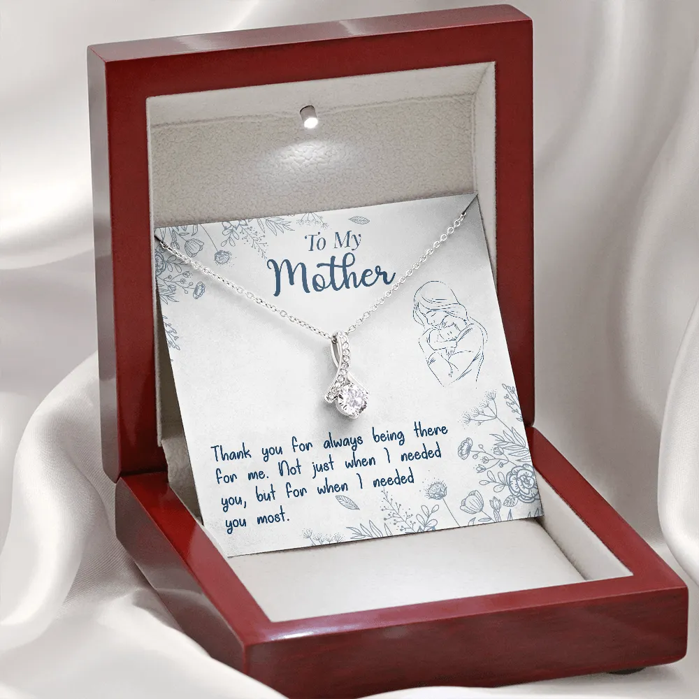 Thank you for always being there-Alluring Beauty Solitaire Necklace for Mother