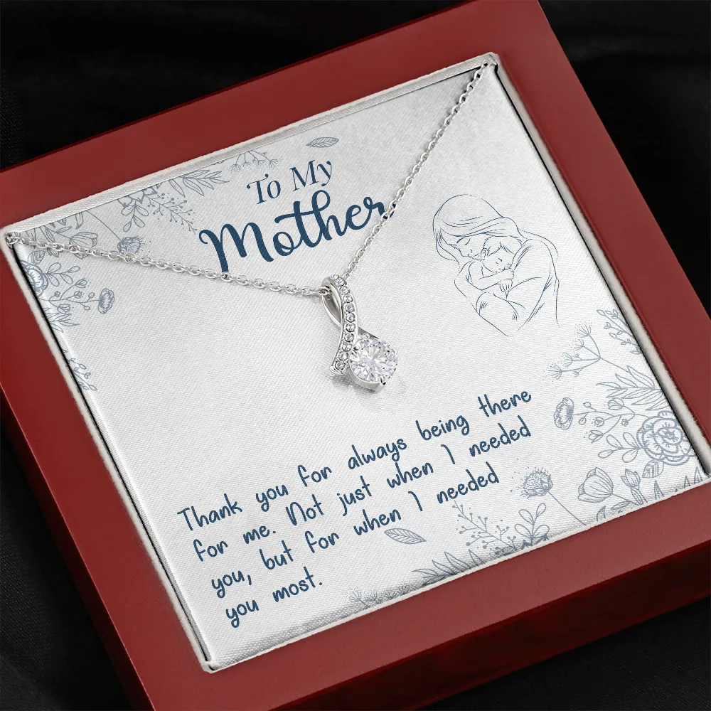 Thank you for always being there-Alluring Beauty Solitaire Necklace for Mother