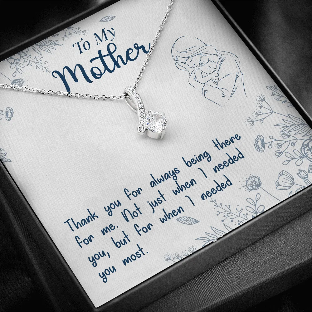 Thank you for always being there-Alluring Beauty Solitaire Necklace for Mother