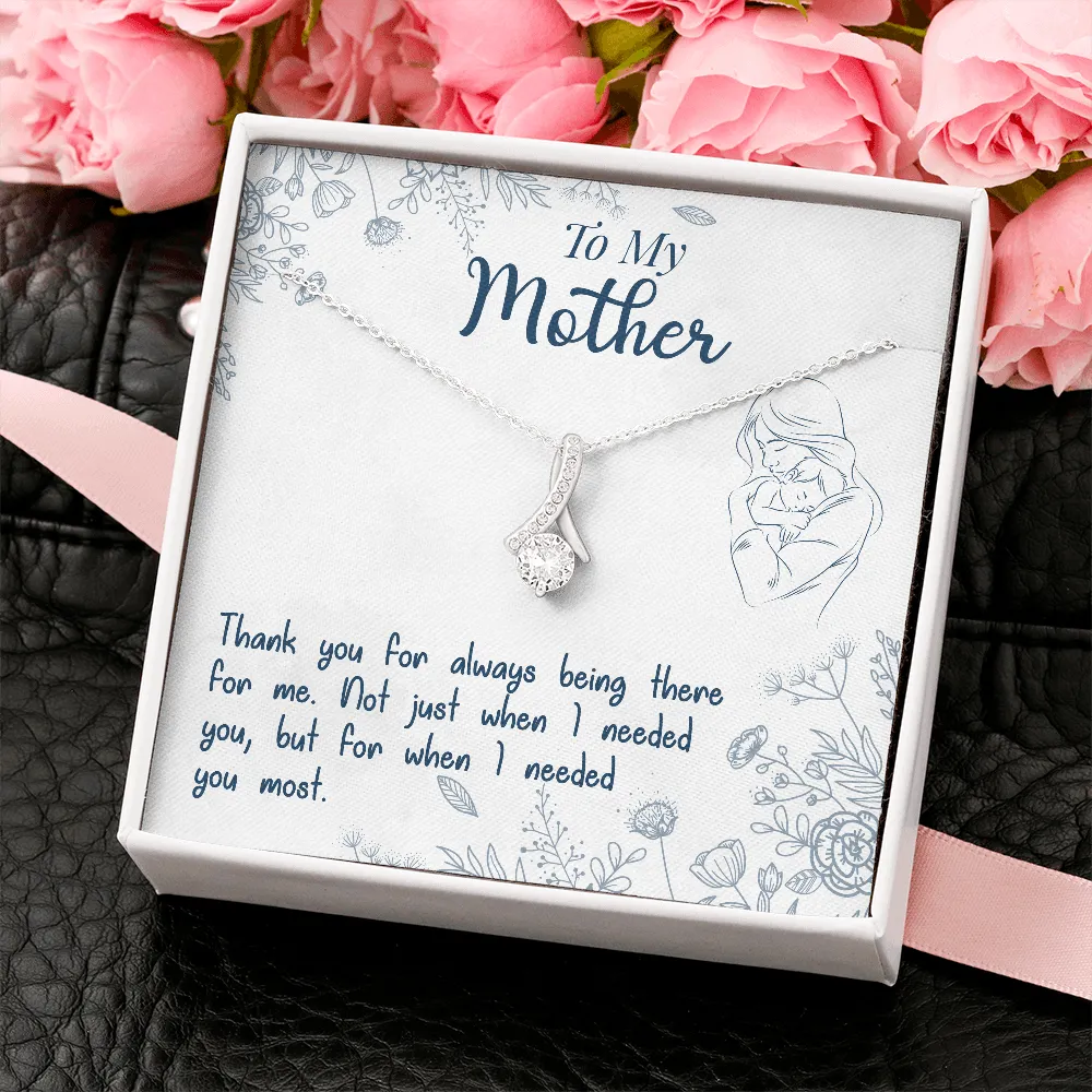 Thank you for always being there-Alluring Beauty Solitaire Necklace for Mother