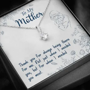 Thank you for always being there-Alluring Beauty Solitaire Necklace for Mother