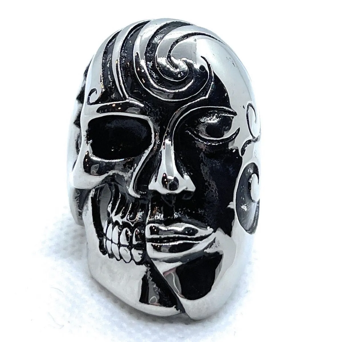 The Phantom of Death - Big, Bold & Heavy Skull Ring w/Mask (#742)