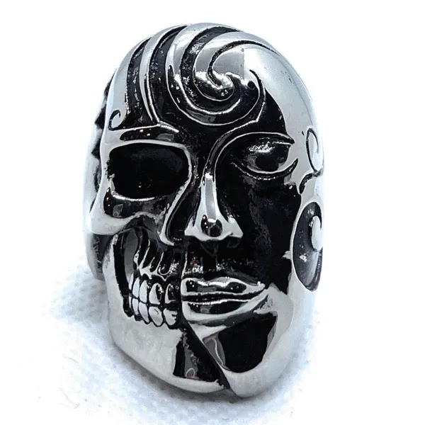 The Phantom of Death - Big, Bold & Heavy Skull Ring w/Mask (#742)