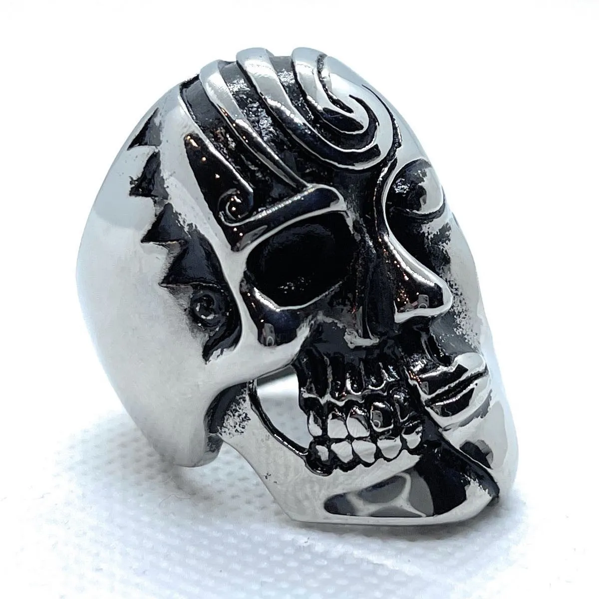 The Phantom of Death - Big, Bold & Heavy Skull Ring w/Mask (#742)