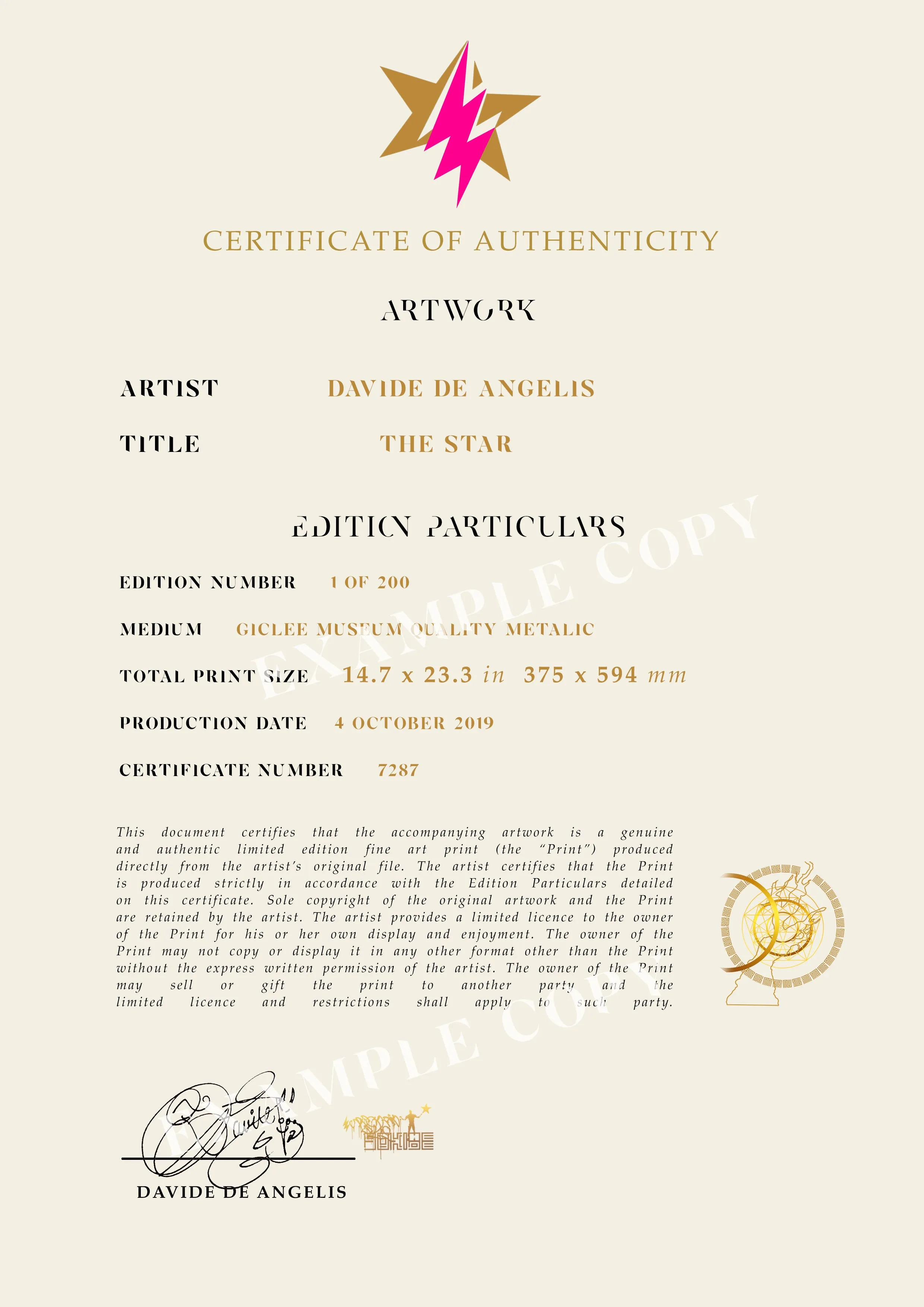THE STARMAN Limited Edition Museum Quality Print (Special Metallic)