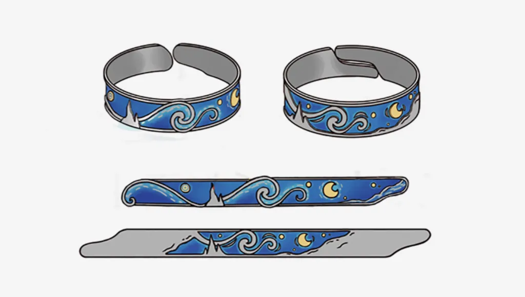 The Starry Night Couple Rings