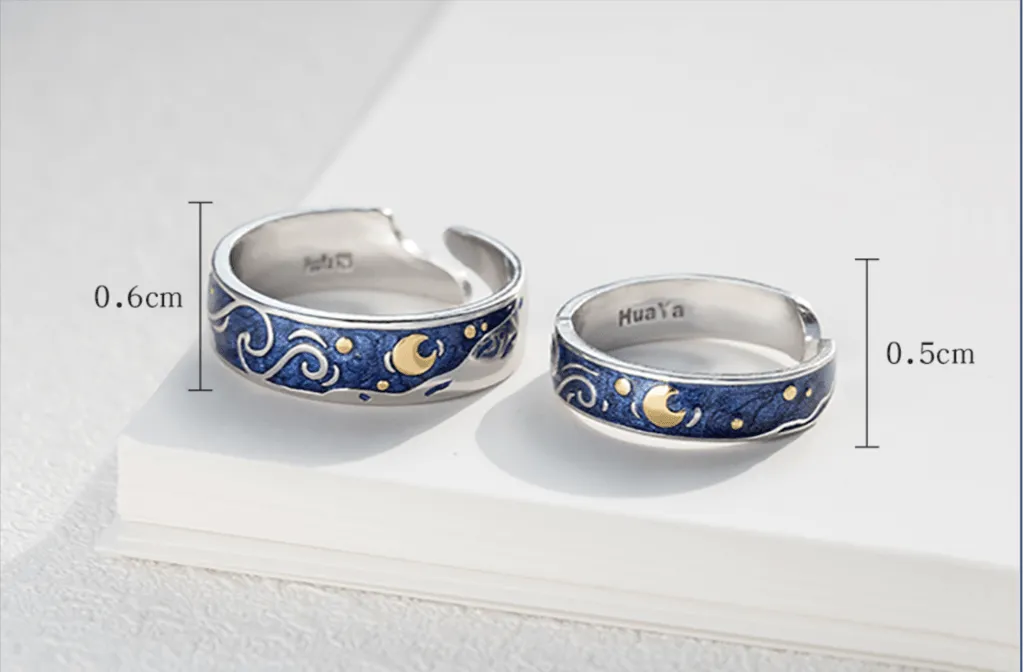 The Starry Night Couple Rings