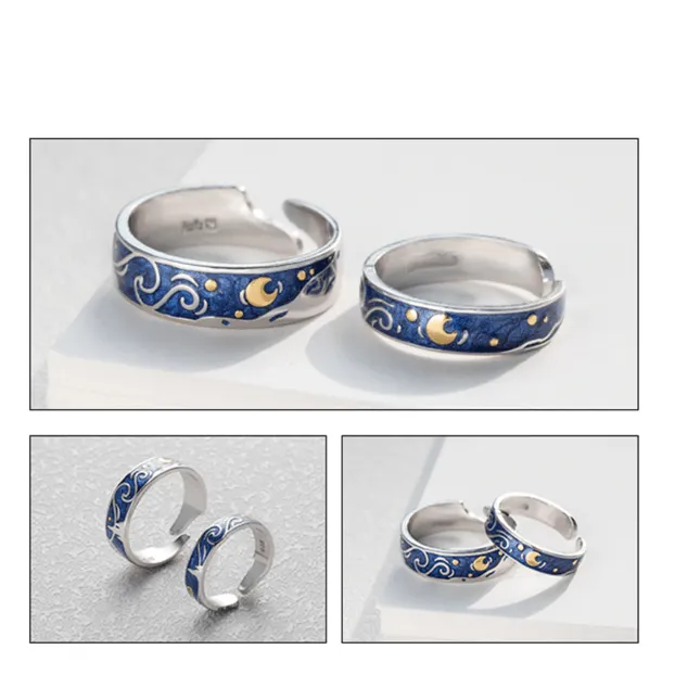 The Starry Night Couple Rings