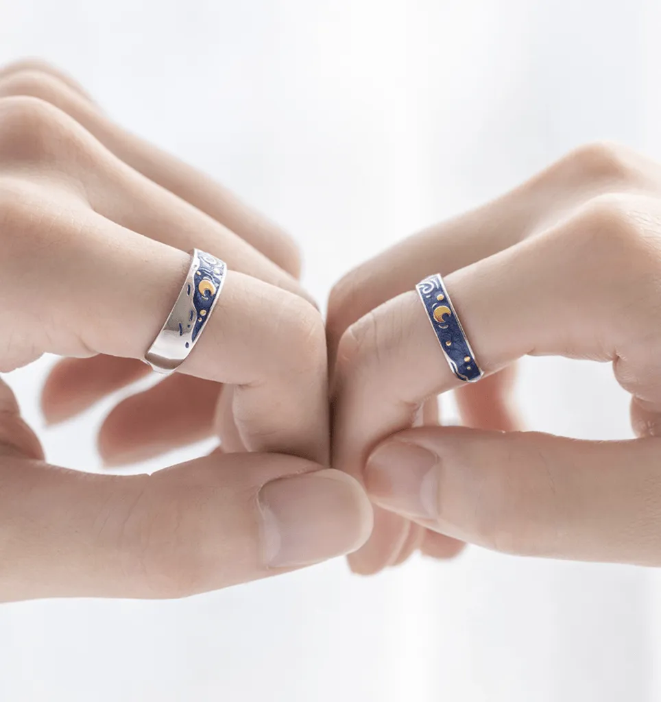 The Starry Night Couple Rings