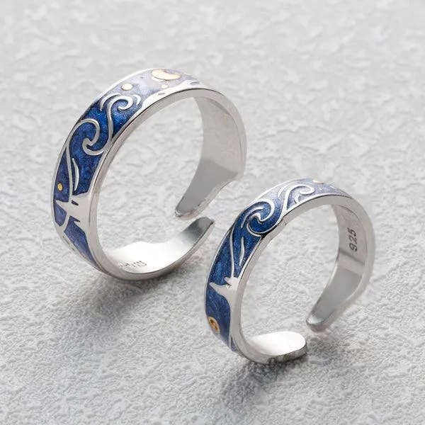 The Starry Night Couple Rings