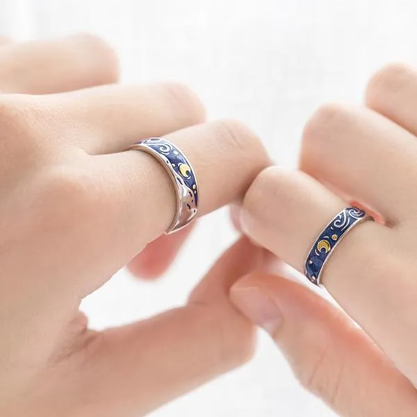 The Starry Night Couple Rings