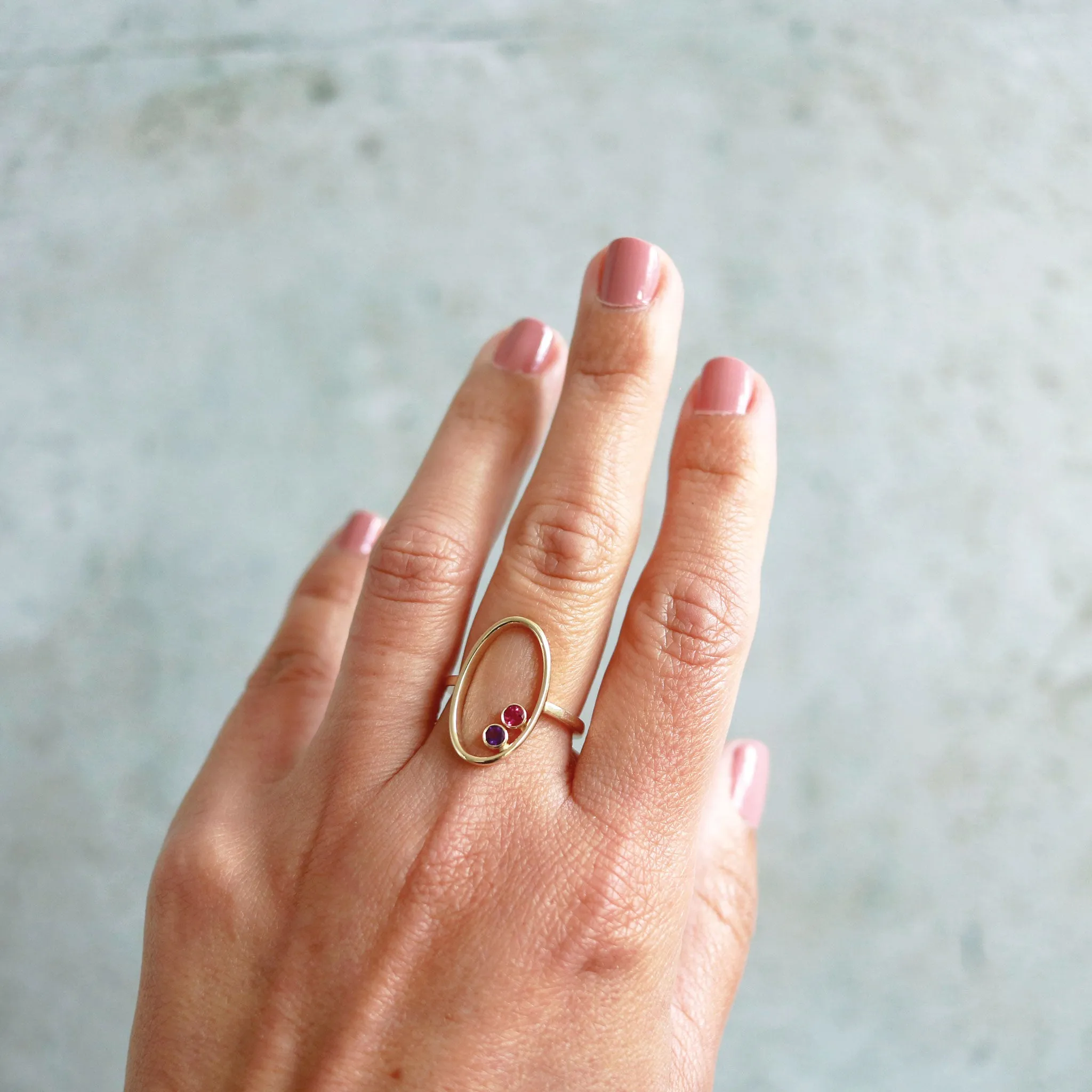 The Zuri Ring with Amethyst & Ruby