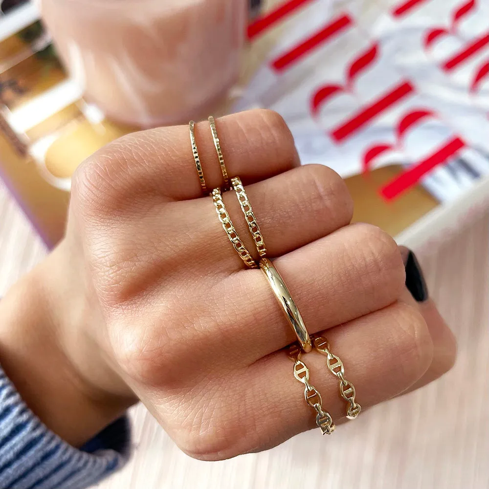 Thin Dome Ring 14K