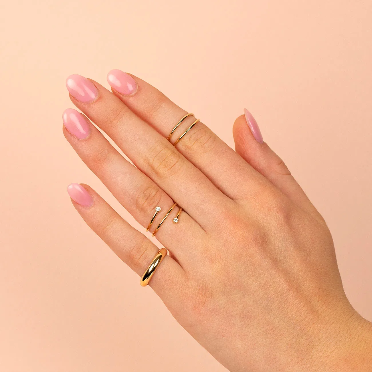 Thin Dome Ring 14K