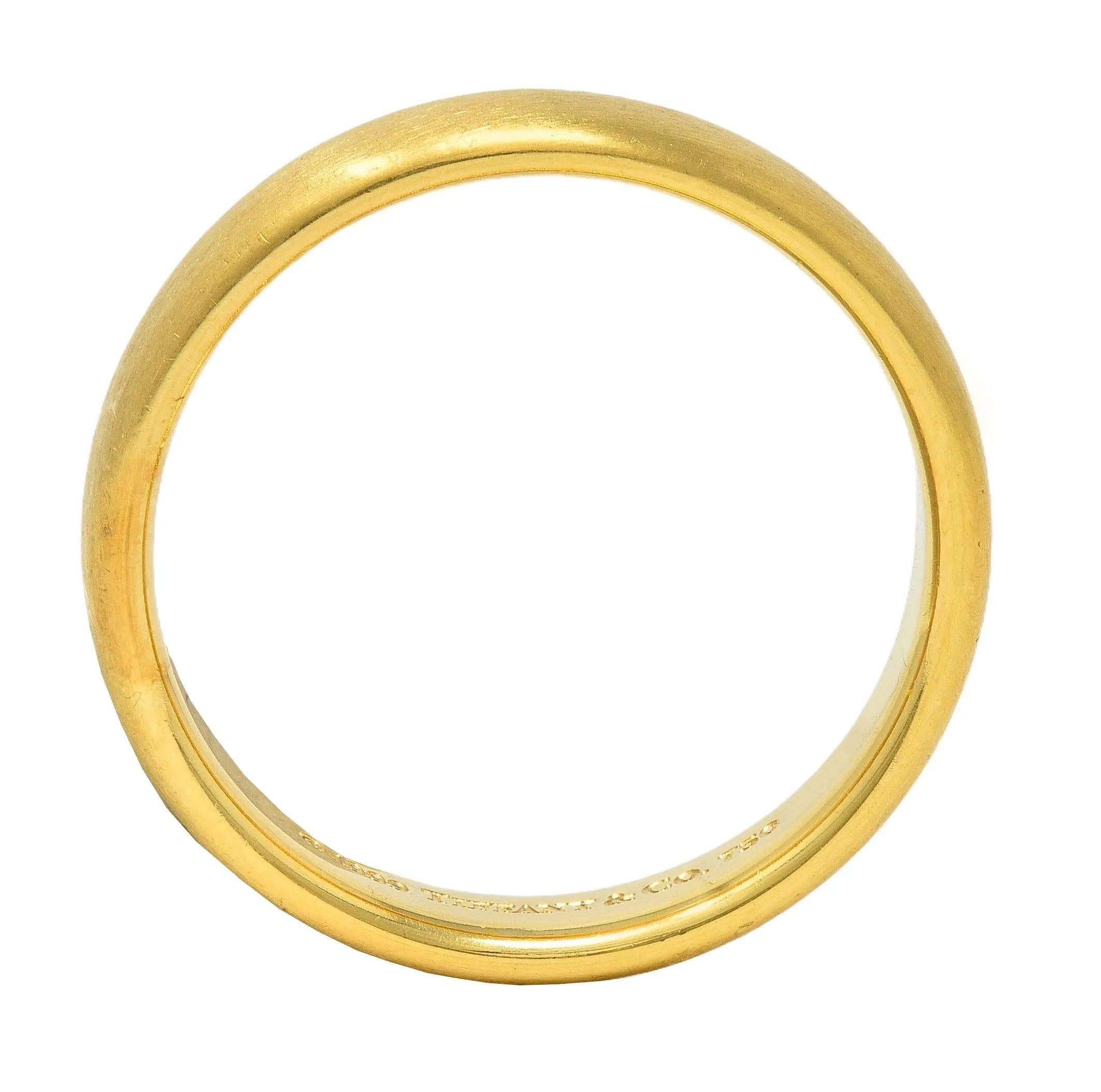 Tiffany & Co. 1999 18 Karat Yellow Gold Vintage Brushed Forever Men's Wedding Band Ring