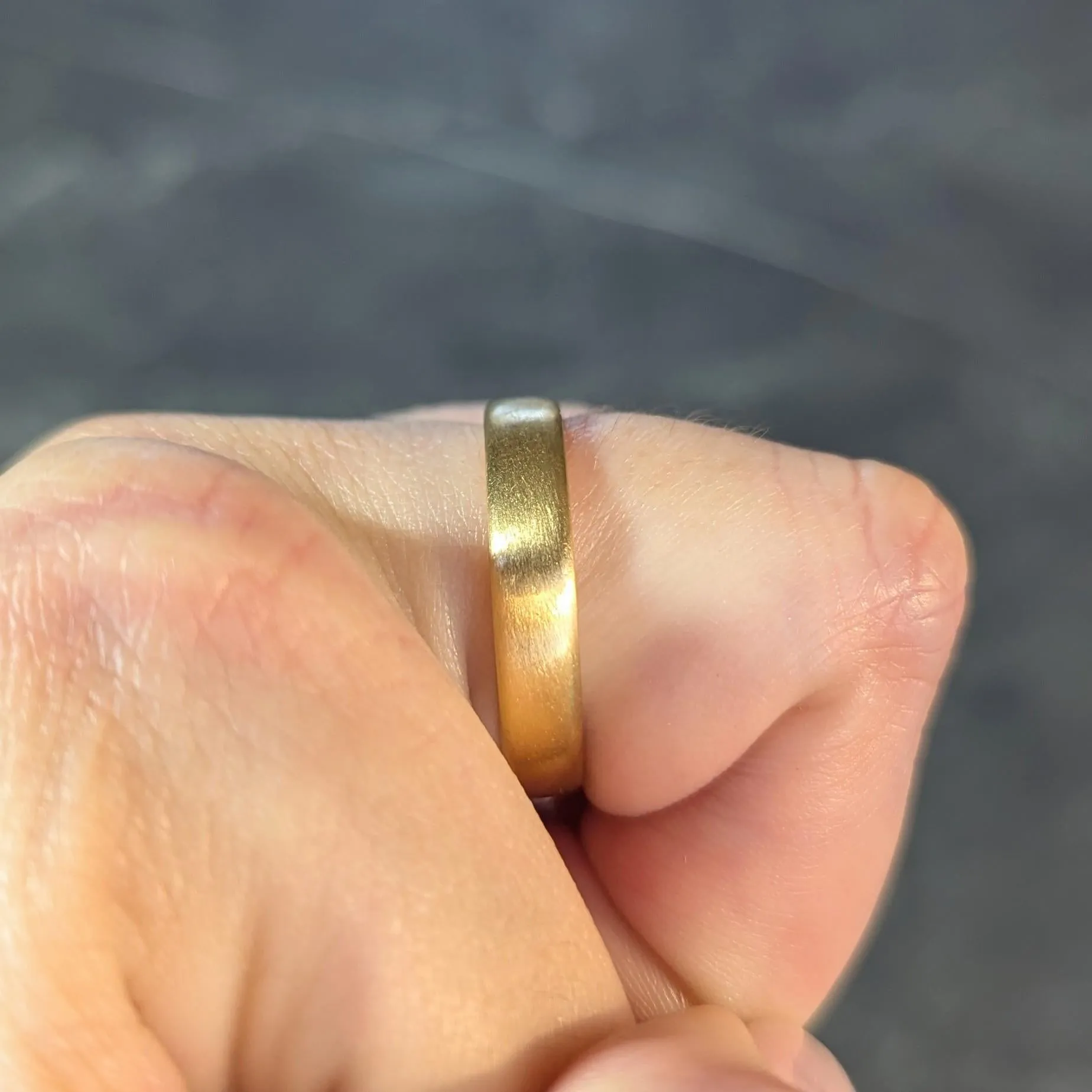 Tiffany & Co. 1999 18 Karat Yellow Gold Vintage Brushed Forever Men's Wedding Band Ring