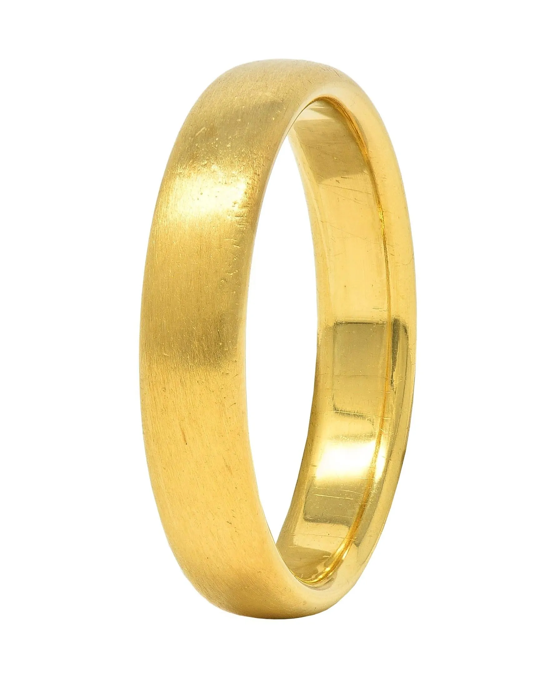 Tiffany & Co. 1999 18 Karat Yellow Gold Vintage Brushed Forever Men's Wedding Band Ring