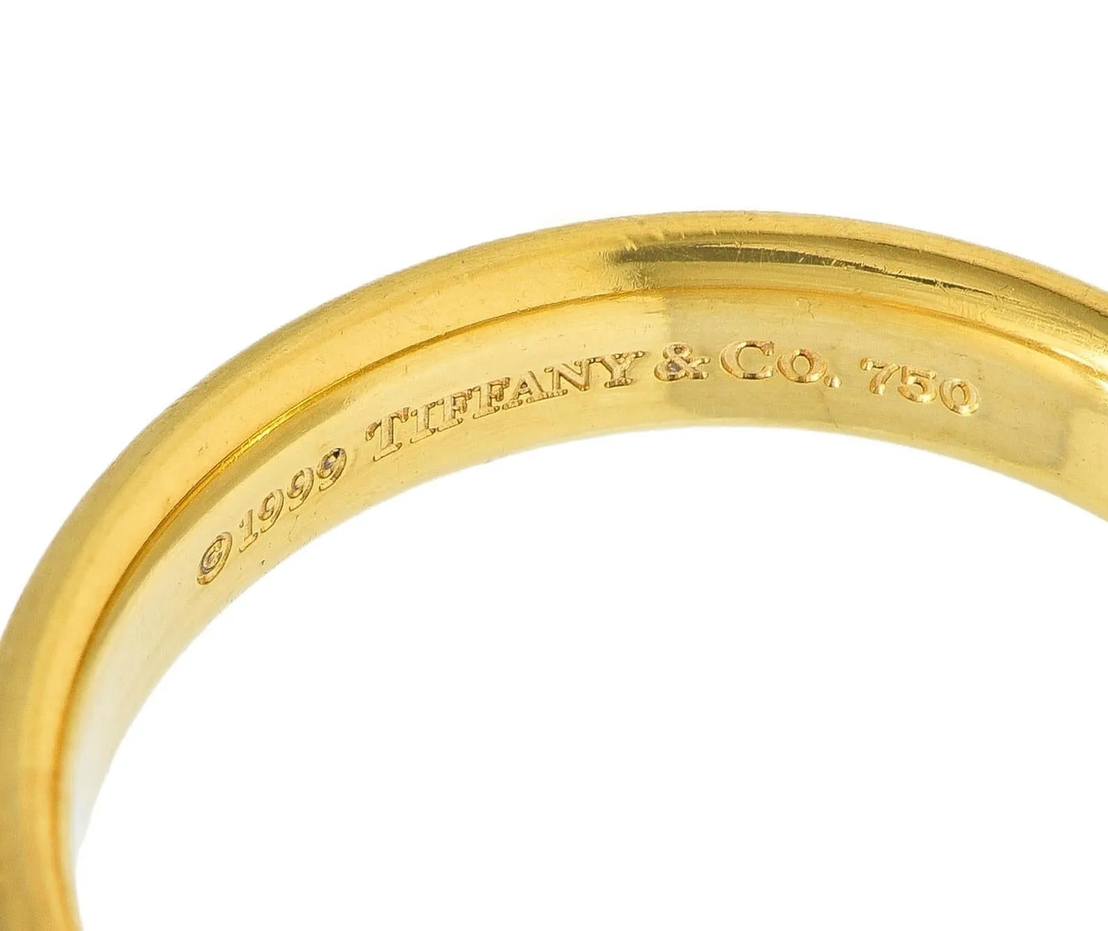 Tiffany & Co. 1999 18 Karat Yellow Gold Vintage Brushed Forever Men's Wedding Band Ring