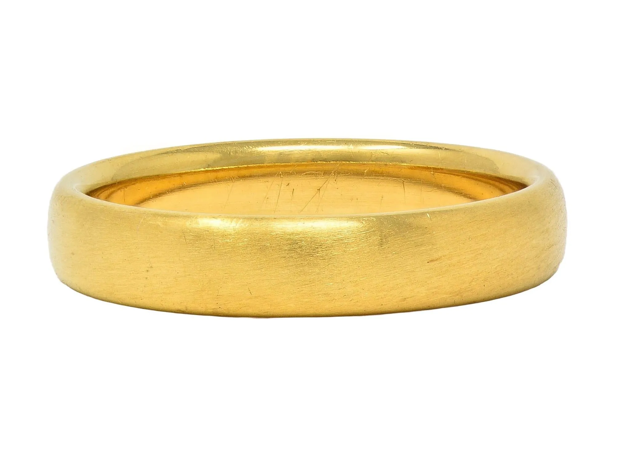 Tiffany & Co. 1999 18 Karat Yellow Gold Vintage Brushed Forever Men's Wedding Band Ring