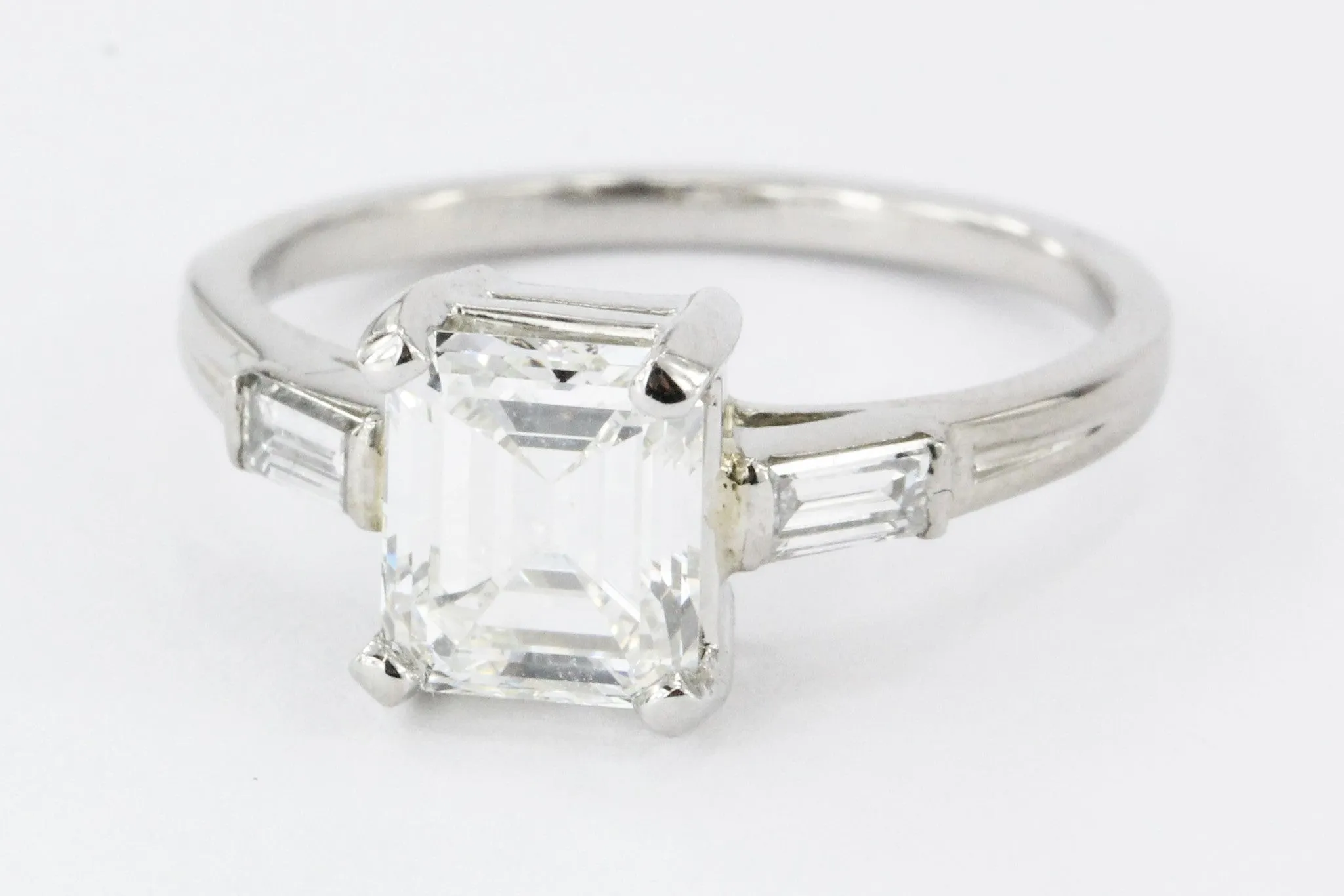 Tiffany & Co. Emerald Cut Diamond Palladium Engagement Ring