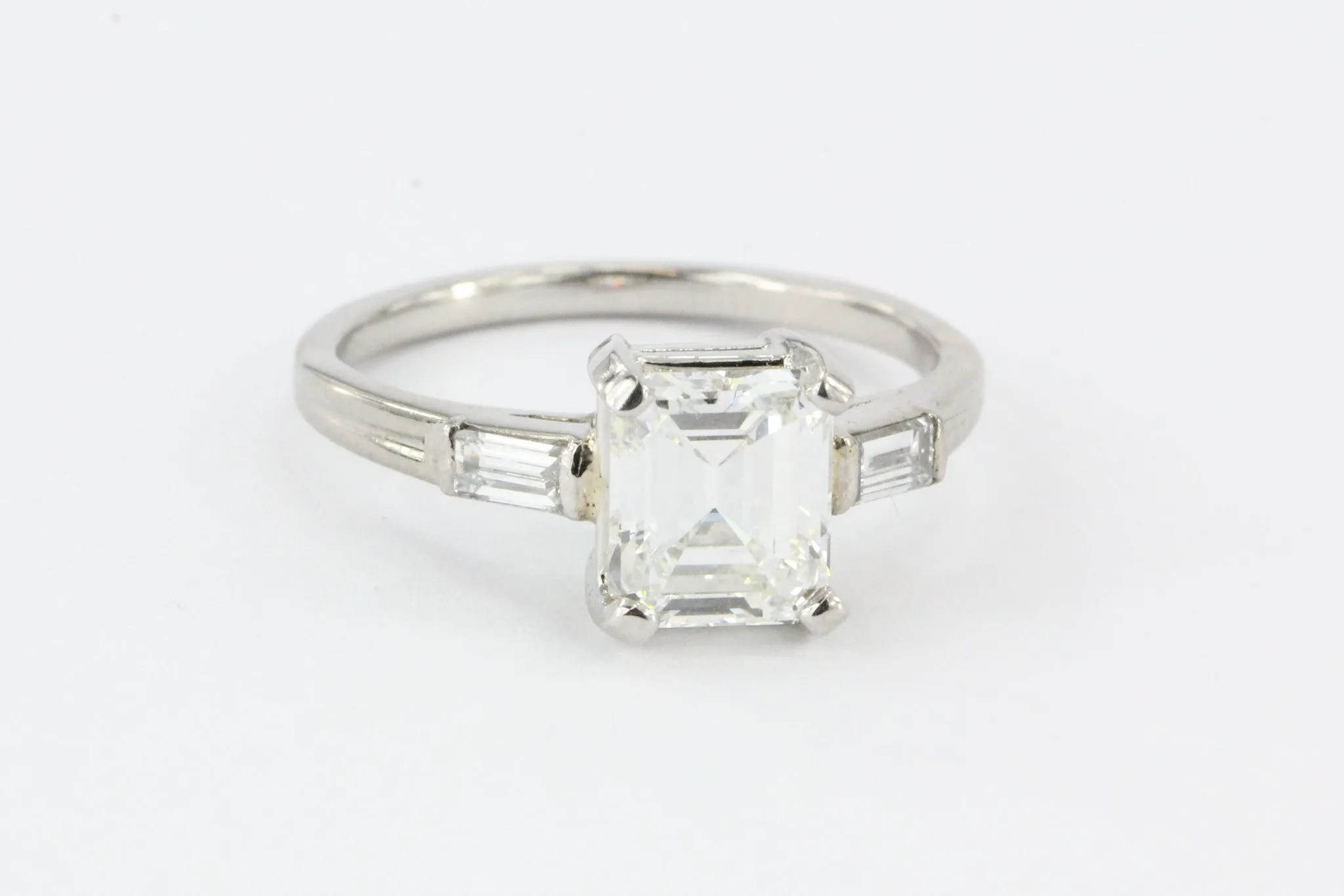 Tiffany & Co. Emerald Cut Diamond Palladium Engagement Ring