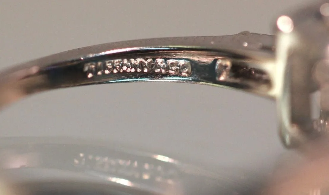 Tiffany & Co. Emerald Cut Diamond Palladium Engagement Ring